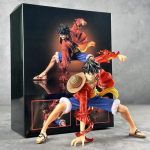 One Piece Kahekordne Puuvili Klassikaline V&auml;ljaanne Kunstistiil Lahing Luffy K&auml;sitsi valmistatud PVC Mudel Anime Lisatoode Laste M&auml;nguasi Kaunistus brown