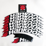 Permanent Auto Tire Wheel Stickers Lettering Car Tuning Universal 3D PVC Joined Tire Decoration Sticker for 4 tires style1 black