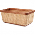 Basket Natural Rattan Wooden Storage Box -Cane-on-cane weave Nantucket Basket&ndash; Cabinet and Shelf Basket Organizer with - Multi-Purpose Organizer Cherry Wood