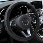Steering Wheel Cover, Universal Microfiber Leather Elastic Carbon Fiber 15 in