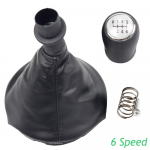 Car Gearshift Knob Lever Boot leather Cover For VW Transporter Multivan Caravelle T5 2003 2004 2005 2006 2007 2008 2009 2010 6 Speed-Silver