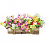 Ristk&uuml;likukujuline kunstlillekaunistus Puidust lillekast Segav&auml;rvi v&otilde;ltskannikesed Taimed potis Kunstlik kaunistus Selge piirjoon