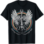Rock & Roll Muusika 80ndad Vintage Retro Stiil Kitarrim&auml;ngija Tiivad T-s&auml;rk VCA Meeste Naiste Tanktop Dressipluus Kapuutsiga Must S mitmev&auml;rviline