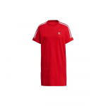 Adidas Originals Trefoil T-s&auml;rkkleit Vabaaja Spordilik L&otilde;tv Triibuline Hingav &Uuml;mmarguse kaelusega L&uuml;hikeste varrukatega kleit Naiste kleidid Helepunane GN2778 32