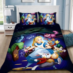 Multikas Alice Imedemaal Tekikott Padjap&uuml;&uuml;r Alice Printsess Voodipesu Komplekt T&auml;iskasvanud Poiss T&uuml;druk Magamistoa Kaunistus Laste Kingitus AU Single(140*210cm)3pcs black