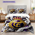Real Madrid CF Muster Voodipesu Tekikomplekt Tekikate Padjap&uuml;&uuml;r Kodu Kaunistus S&uuml;nnip&auml;evakingitus (1 * tekikott + 2 * padjap&uuml;&uuml;r, ilma t&auml;idiseta) 260x240cm