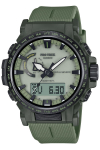 Casio Pro Trek Climber Line P&auml;ikeseenergial t&ouml;&ouml;tav Valmistatud biomassist Roheline Raadiojuhtimisega Kell, Plastik, PRW-61LD-3JF, Meeste,