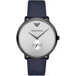 Emporio Armani Modern Slim H&otilde;be Sinine Nahast Meeste Kvarts AR11214 Kell h&otilde;be