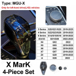 4-osaline kristallist k&auml;igukangi nupp ja hoob BMW 3. ja 5. seeriale, X3, X5, X6 F44, G20, G05, G06, G08, G30, 6GT automaatk&auml;igukastile, kristallk&auml;epideme komplekt