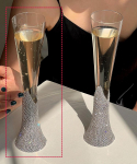 Teemant naiste &scaron;ampanjaklaaside komplekt teemantkristallklaasiga, k&otilde;rge jalaga veiniklaasi, joogiklaasi, kinkeklaasi, ilusa tassiga 150ml