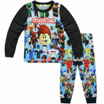 5-10 Aastat Lapsed Poisid T&uuml;drukud Roblox Pidžaama Komplekt &Ouml;&ouml;riiete Komplekt &Ouml;&ouml;riided Kingitused 120cm must