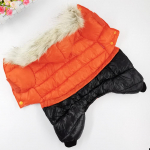 Talvised koerriided v&auml;ikestele keskmistele koertele veekindel koerajakk kutsikate r&otilde;ivad paks soe lemmiklooma sulemantel karusnaha kapuutsiga kombinesoon Chihuahua r&otilde;ivad oranž