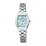 LUKIA SSWA011 Happy Collection Tonneau Sinise sihverplaadiga Roostevabast terasest [Seiko k&auml;ekell] Jaapanis valmistatud Naiste k&auml;ekell, Kvarts, Kuju, (laborikasvatatud teemantidega),