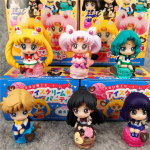 Anime Sailor Moon 20. aastap&auml;eva versioon. Tsukino Usagi Sailor Mars Mercury Venus Jupiter PVC Kujukesed Kogutavad Mudelid M&auml;nguasjad Nukk