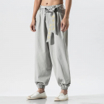 Suurused Vaba Harajuku P&uuml;ksid Jaapan Mehed Traditsiooniline Aasia R&otilde;ivastus Yukata Stiilis Tikitud Harem Kost&uuml;&uuml;m Jaapani Vabaaja Kimono P&uuml;ksid S helehall v&auml;rv