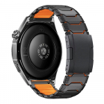 22mm Luksuslik Titaanist Silikoonrihm Huawei Watch GT6 Pro/Watch 5 46MM/GT4 jaoks Metallist Spordirihm Watch4 Pro/Watch Ultimate Business jaoks garmin band Turtle-back Buckle &A oranž
