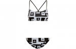 Adidas LOGO GRAAFILINE BIKINI Kaheosaline ujumistrikoo Naiste Valge/Must H62031 S