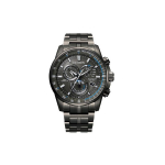 Citizen Eco-Drive seeria mitme piirkonna raadiosignaaliga roostevabast terasest veekindel p&auml;ikeseenergia kvartskell roostevabast terasest kell must ketas CB5887-55H Black