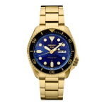 SEIKO Seiko5 100 meetrit veekindel Automaatne kullatud Terasest rihm 42,5 mm meeste k&auml;ekell sinine sihverplaat SRPK20 sinine