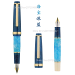 Jinhao 82 MINI Piiratud v&auml;ljaande t&auml;itesulepea Kohandatud Sakura Peacock Blue Akr&uuml;&uuml;l EF/F/M/K&otilde;verdatud teravik Kuldne viimistlus ja konverter Kirjutussulepea (as the picture,EF(0.38mm))