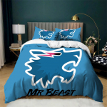 Mr Beast 3-osaline tekikate komplekt lukuga Voodipesu komplekt V&auml;lgu tekkikate Kass Pehme Kerge 135x200cm