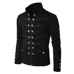 Meeste mantel jakk gooti tikitud n&ouml;&ouml;biga mantel &uuml;htne kost&uuml;&uuml;m Praty outwear S must