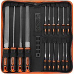18tk Professionaalne viilide komplekt, esmaklassilised T12 metallviilid kohvri ja suurte lamedate/kolmnurksete/poolringikujuliste/&uuml;marate viilidega 18-Pack oranž