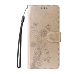 Magnetiline nahast klapp&uuml;mbris rahakotiga Xiaomi 17T Pro telefonile JalatugiKate Reljeefne lill liblikas Xiaomi 17 Pro Max&uuml;mbristele Xiaomi 17 beige