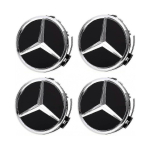 4 tk rattakatted Mercedes Benzi jaoks, 75 mm/2,95 tolli ABS auto rattakatted rummukatted (must)
