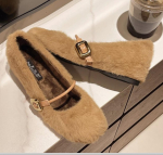 Uued Elegantsed Pandlaga Rihmadega Karusnahksed Mary Jane Kingad Naistele Mugavad Pehmed Kohevad Baleriiinad Daamidele Pl&uuml;&uuml;sist Sisemise T&otilde;stega Kingad 38