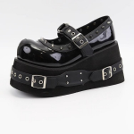 Gootikad Neetidega Muffin 10 CM Platvorm Mary Jane Kingad Punk Spice Girl PU Nahast Tumedad Kingad Naistele Y2K Subkultuur Lolita Kingad 35-42 35 must