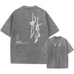 Harajuku Vintage T-s&auml;rk Streetwear Jaapani Anime Graafilise Prindiga Pesuga L&uuml;hikeste Varrukatega &Uuml;lem&otilde;&otilde;duline T-s&auml;rk Meeste Vabaaja T-s&auml;rgid Top S mitmev&auml;rviline