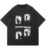 2024 Streetwear Dancing Girl Shadows Graphic Unisex T-s&auml;rk S