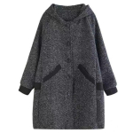 Naiste suure suurusega talvejakk Vabaaja lahtine kapuutsiga jakk Igap&auml;evane kandmine Temperament 5XL gray