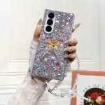 S&auml;delev Teemantliblikas K&auml;ev&otilde;ru Kett Telefonikott Samsung Galaxy Z Fold 7 6 5 4 ZFold7 Fold6 Fold5 Fold4 Kaitsekate Galaxy Z Fold4 hall