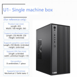 Mini arvutikast Lauaarvuti torn Micro-ATX/ITX emaplaadile 250mm GPU graafikakaardi pikkus 8cm &Otilde;hkjahutusventilaatorid SSD+HDD A1