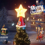 J&otilde;ulud Xmas Muusikaline Valgustatud T&auml;ht Puu Tipp Rotatsioonikaunistusega, L&uuml;litatav Muusika, 2m, J&otilde;ulupuu Kaunistused One Size brown