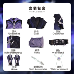 M&auml;ng Genshin Impact Kyryll Chudomirovich Flins Cosplay Kost&uuml;&uuml;m T&auml;iskomplekt &Uuml;htne Riietus Flins Cosplay Kost&uuml;&uuml;m Rolli m&auml;ngimise Rekvisiidid S black