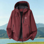 Meeste Suurus Suurem Veekindel Kapuutsiga Tuulejope, V&auml;litingimustes Matkamine Vihmamantel 5XL‑12XL 12XL(160kg-170kg) punane