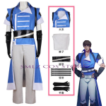 Richter Belmont Cosplay Anime Castlevania Nocturne Kost&uuml;&uuml;m &Uuml;htne Keep &Uuml;laosa P&uuml;ksid Kindad Parukas &Uuml;likond Peo rollim&auml;ngu riietus meestele M blue
