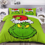 Roheline Koletis Varastas J&otilde;ulud Voodipesukomplekt Voodipesukomplekt Grinch Tekikottide Komplekt Kuninglik Kuninganna Suurus 2/3tk Poistele Meestele Kingitused 140*200cm/55x79in Single/Twin 3pcs