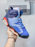Air Jordan 6 Retro K&otilde;rgekorruselised Korvpallijalatsid, millel on 6. p&otilde;lvkonna Air-padi ja veisenahast materjal. 38.5 blue