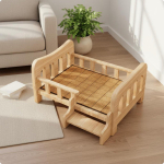 K&otilde;rgendatud komposiitmaterjalist voodi Puidust lemmiklooma magamisjaam koertele Nelja hooaja Solid Wood Bed - a