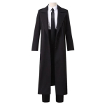 Anime Kettsaag Makima Cosplay Kost&uuml;&uuml;mid Sawman Makima Cosplay Meestele Naistele &Uuml;likonnad Parukad Trenchcoat S&auml;rk Lips P&uuml;ksid Halloweeni &Uuml;htne S black