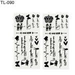 2 lehte roosi sulgede ja liblikatega ajutise t&auml;toveeringuga k&auml;e- ja kehakunsti kleebis