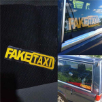 FAKE TAXI autokleebis V&otilde;ltstakso triivimism&auml;rk Naljakas autokleebis Vin&uuml;&uuml;lkleebis Dekoratsioon Kollane