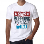 Meeste Vintage T-s&auml;rk Graafiline T-s&auml;rk Urban Skate aastast 1968 valge XS valge