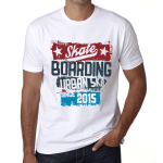 Meeste Vintage T-s&auml;rk Graafilise Tr&uuml;kiga T-s&auml;rk Urban Skate Alates 2015 Valge XS valge