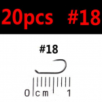 20 TK Barbless Dry Fly Caddis k&auml;rbse Forellip&uuml;&uuml;gi K&auml;rbse sidumiskonksud Suurus 12 14 16 18 Must Nikli v&auml;rv #18