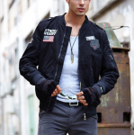 Outdoor Bomber Jacket Meeste Euroopa stiilis vabaaja mantel, must taktikaline piloodijakk XS must